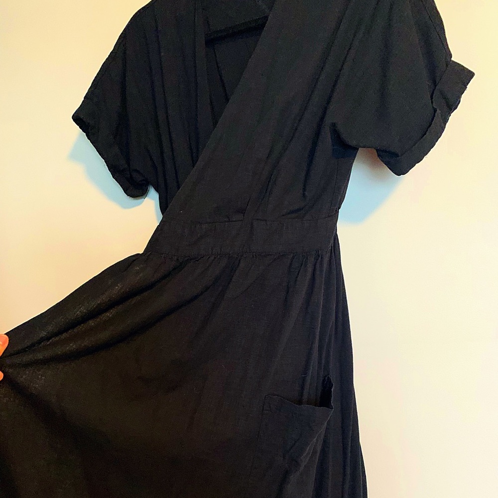 Urban Outfitters Linen wrap dress w/ pockets